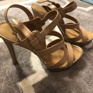 Nine West Strappy Nude Heels